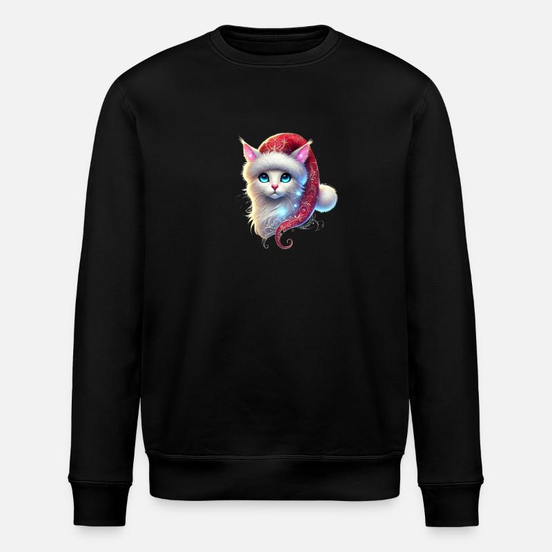 Christmas Cat - Stanley/Stella Unisex Bio-Sweatshirt ROLLER - Schwarz