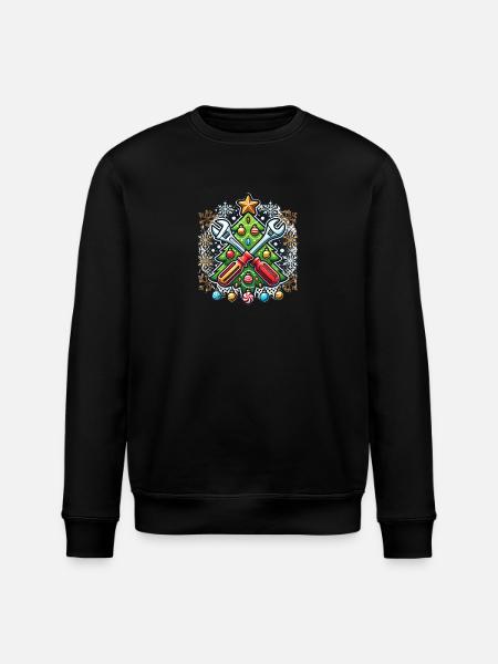 Handyman ChristmasCraftsman - Stanley/Stella ROLLER Unisex Organic Sweatshirt - black