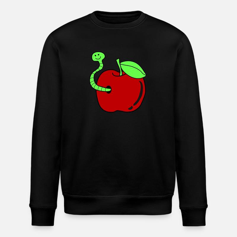 Worm Apple - Stanley/Stella ROLLER Unisex Organic Sweatshirt - black