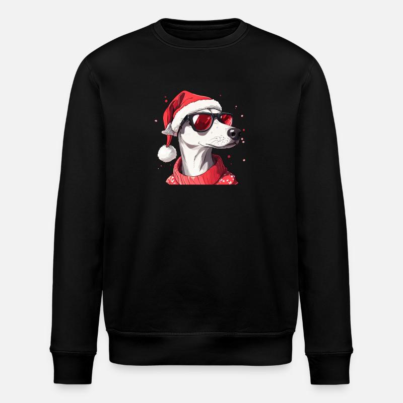 Christmas motif greyhound with sunglasses - Stanley/Stella ROLLER Unisex Organic Sweatshirt - black