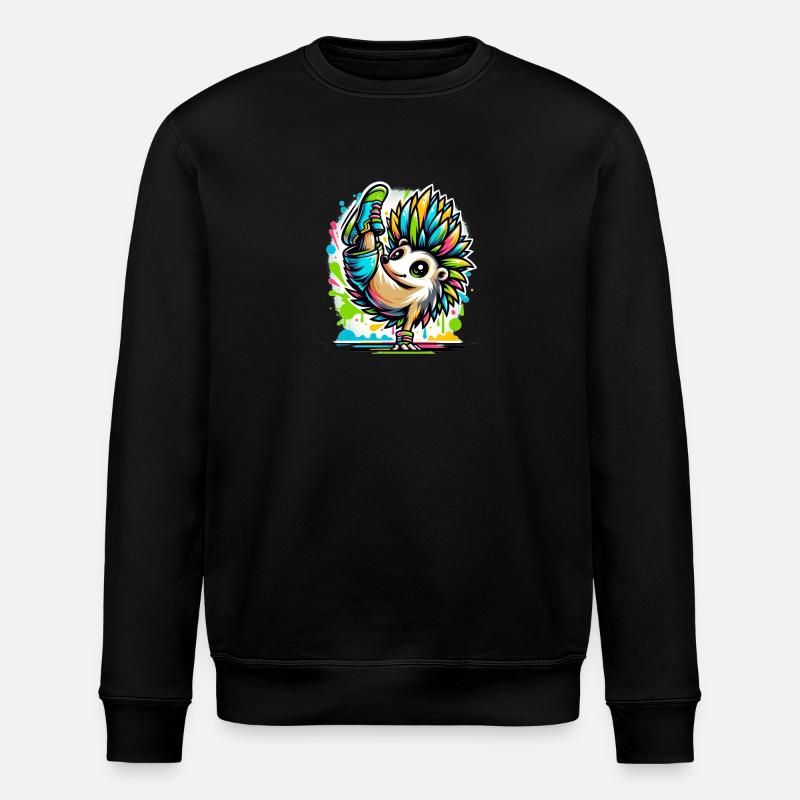 cooler Igel Breakdance Tanzen - Stanley/Stella Unisex Bio-Sweatshirt ROLLER - Schwarz