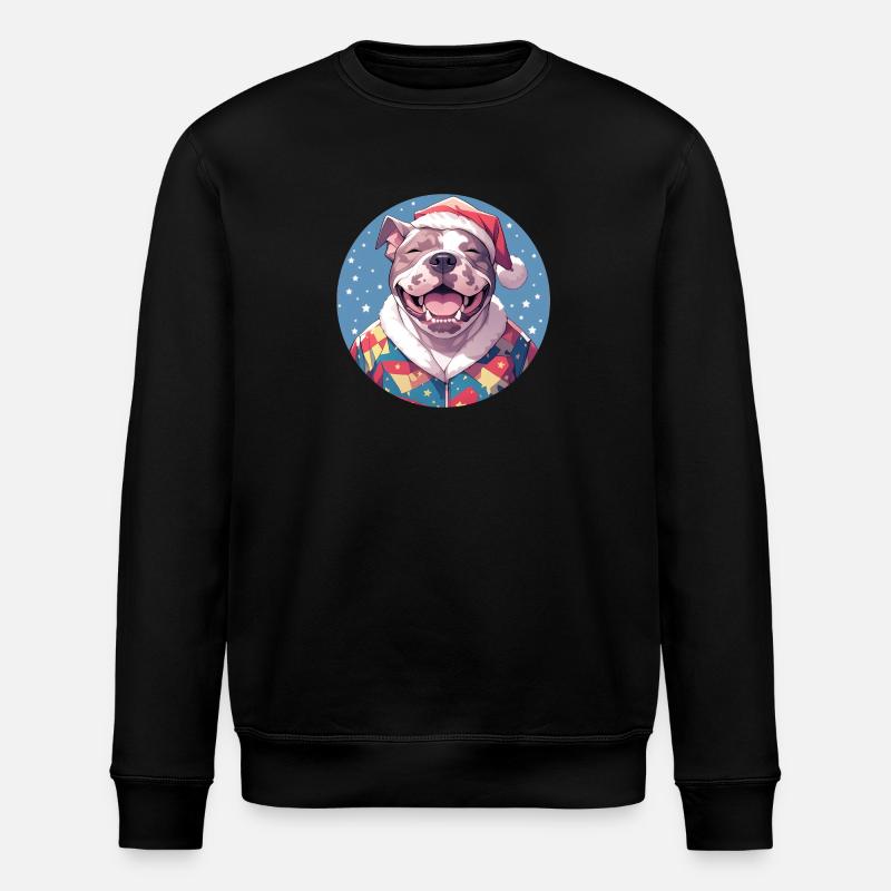 Christmas motif with a Staffy - Stanley/Stella ROLLER Unisex Organic Sweatshirt - black