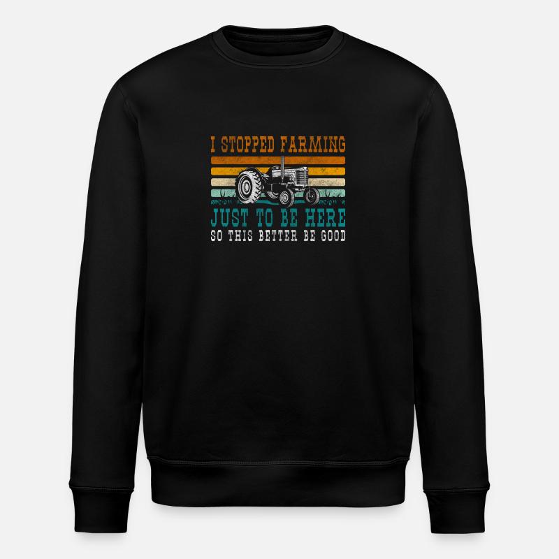 Landwirt Held Ernte Landleben - Stanley/Stella Unisex Bio-Sweatshirt ROLLER - Schwarz