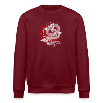 Orient Zeichnungen Geek Aikido - Stanley/Stella Unisex Bio-Sweatshirt ROLLER - Burgunderrot - Vorne - Nik (191cm)