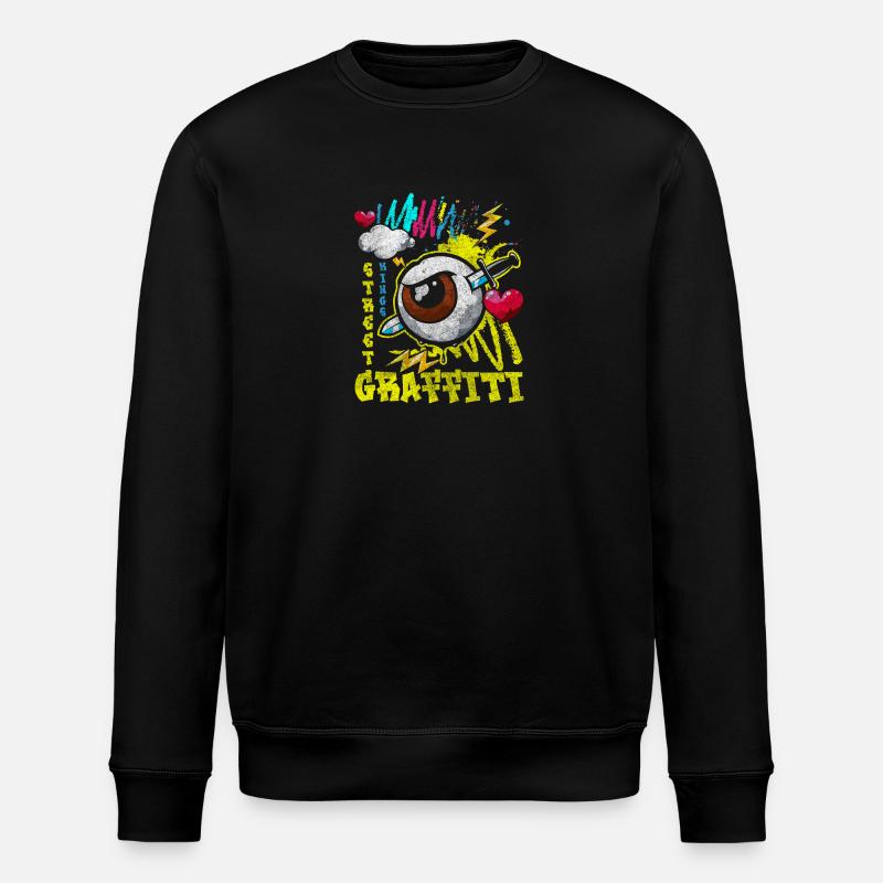 Peinture Graffiti Mode Unique - Sweat bio ROLLER Stanley/Stella Unisexe - noir