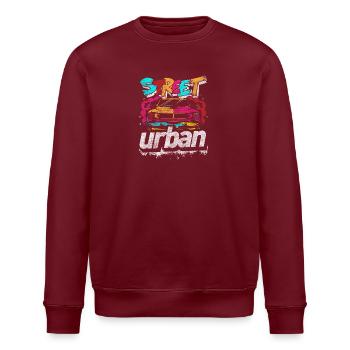 Spraydose Wand Bunt Neon - Stanley/Stella Unisex Bio-Sweatshirt ROLLER - Burgunderrot - Vorne - Nik (191cm)