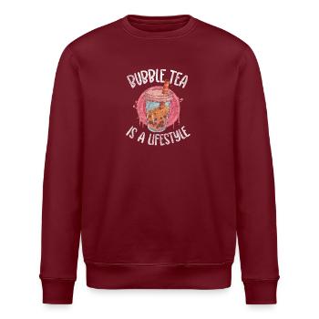 Boba Tea Tea Balls Refreshment - Stanley/Stella ROLLER Unisex Organic Sweatshirt - burgundy - Front - Nik (191cm)