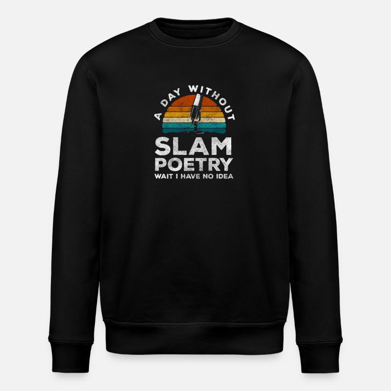 Poetry Slam Hipster Poet - Stanley/Stella ROLLER Unisex Organic Sweatshirt - black