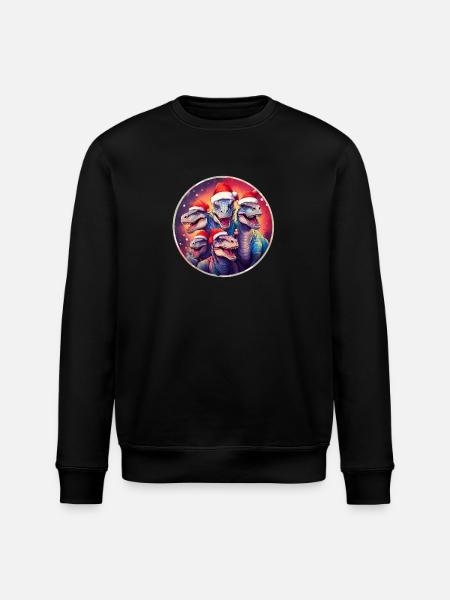Christmas dinosaurs - Stanley/Stella ROLLER Unisex Organic Sweatshirt - black