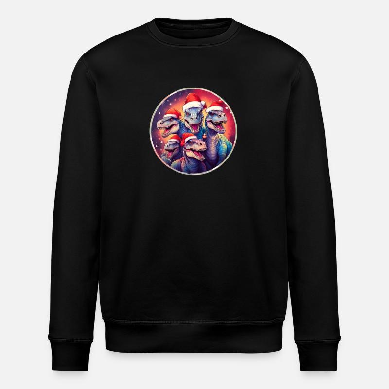 Weihnachts-Dinos - Stanley/Stella Unisex Bio-Sweatshirt ROLLER - Schwarz