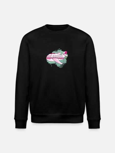 Airplane - Stanley/Stella ROLLER Unisex Organic Sweatshirt - black