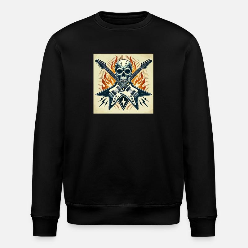 Rock Poster with Guitars - Stanley/Stella ROLLER Unisex Organic Sweatshirt - black