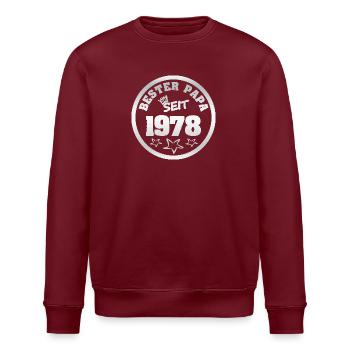 Vatertag 1978 - Stanley/Stella Unisex Bio-Sweatshirt ROLLER - Burgunderrot - Vorne - Nik (191cm)