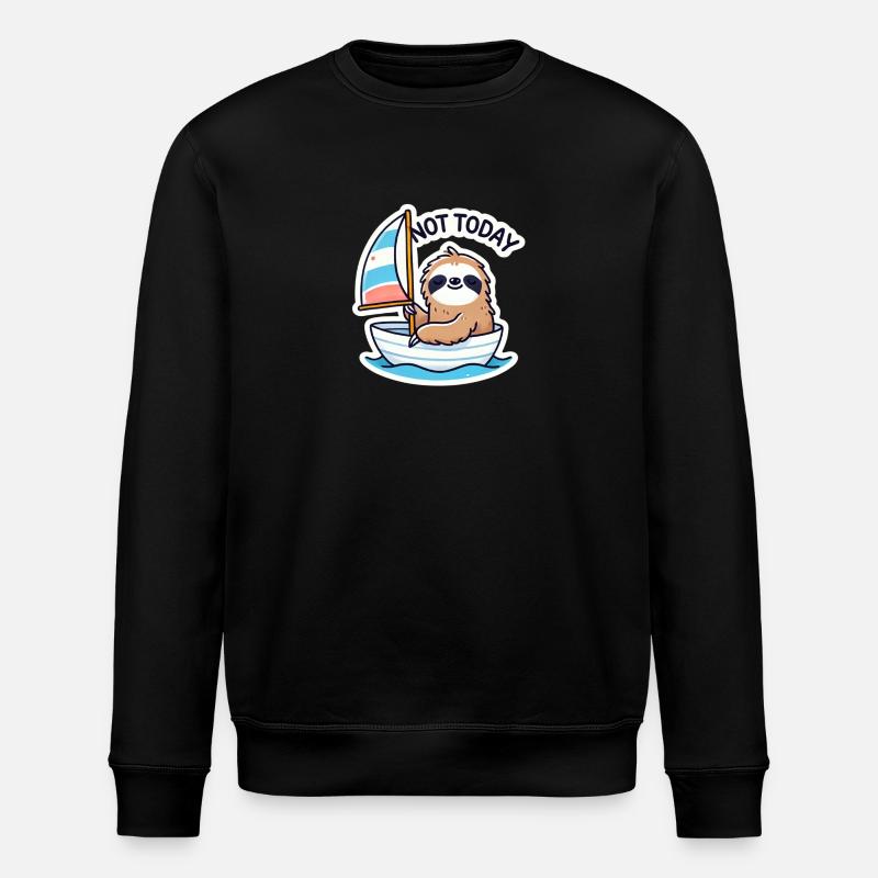 Sailing boat with sloth - Stanley/Stella ROLLER Unisex Organic Sweatshirt - black