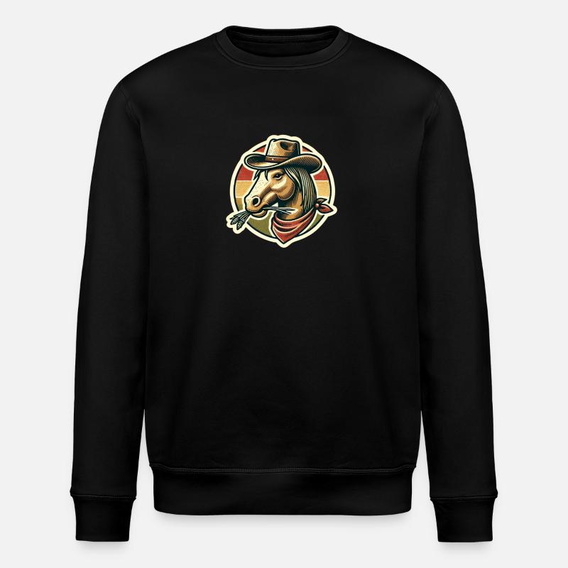 Cowboy Country Pferd - Stanley/Stella Unisex Bio-Sweatshirt ROLLER - Schwarz
