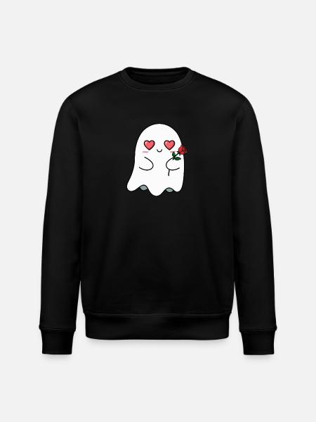 Ghost with Rose - Stanley/Stella ROLLER Unisex Organic Sweatshirt - black