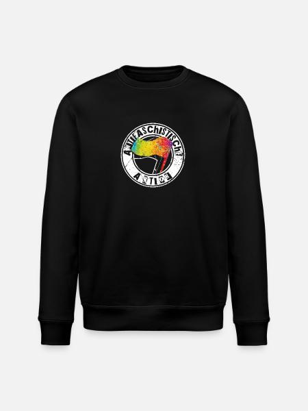 Anti-fascist action - Stanley/Stella ROLLER Unisex Organic Sweatshirt - black
