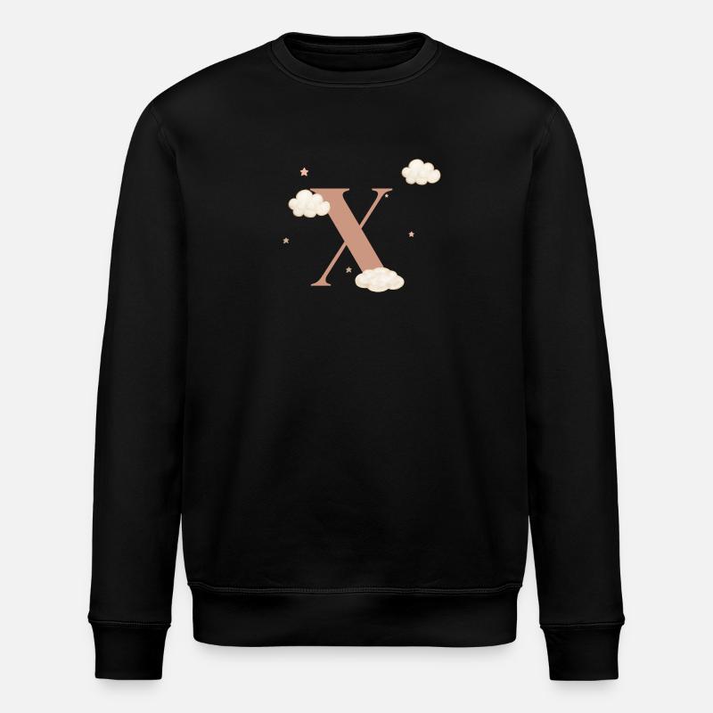 Letter x clouds stars - Stanley/Stella ROLLER Unisex Organic Sweatshirt - black