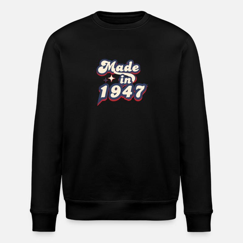 Made in 1947 Retro - Stanley/Stella ROLLER Unisex Organic Sweatshirt - black