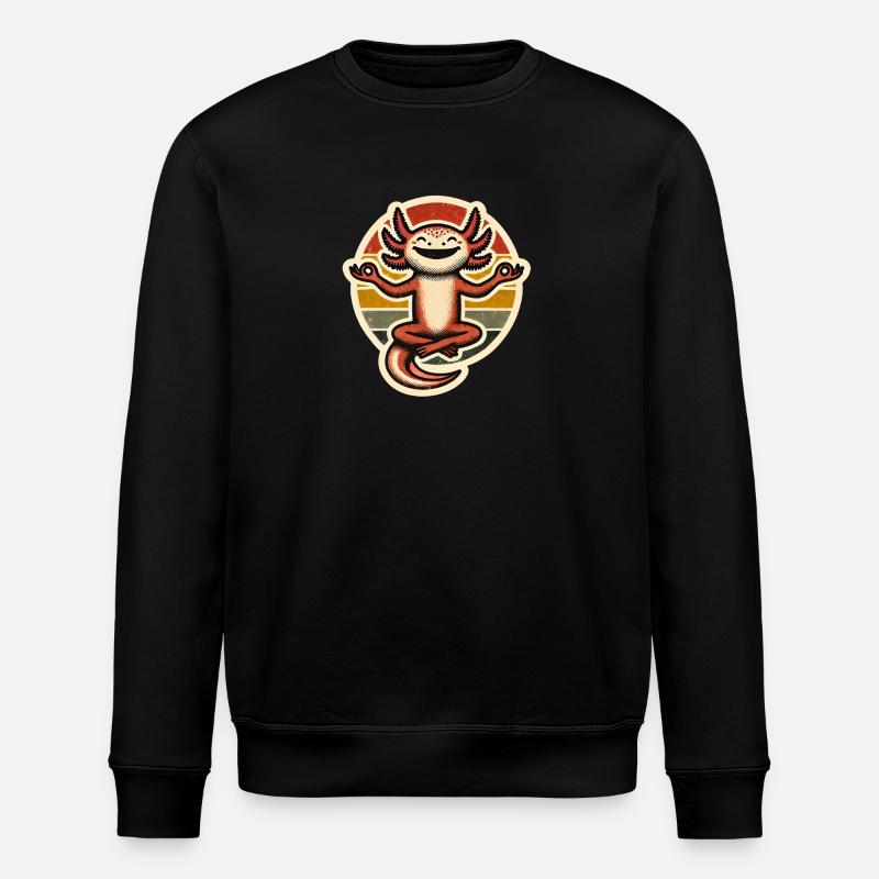 Axolotl does yoga - Stanley/Stella ROLLER Unisex Organic Sweatshirt - black