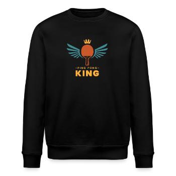 Ping Pong Addict Spruch Geschenk Sport Tischtennis - Stanley/Stella Unisex Bio-Sweatshirt ROLLER - Schwarz - Vorne - Nik (191cm)