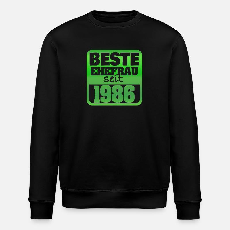 Ehefrau 1986 - Stanley/Stella Unisex Bio-Sweatshirt ROLLER - Schwarz