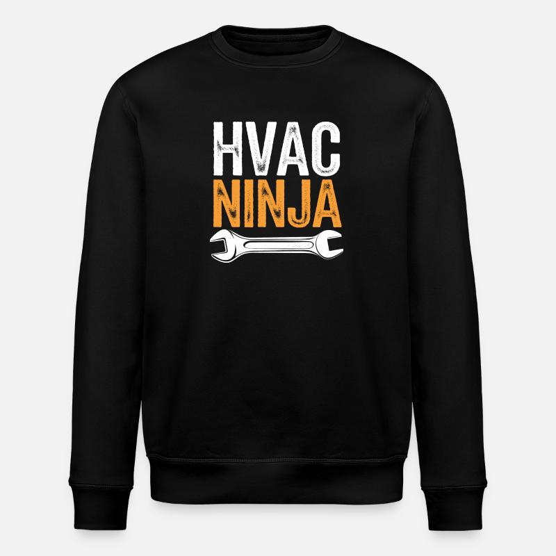 HVAC Ninja – Professionnel invisible - Sweat bio ROLLER Stanley/Stella Unisexe - noir