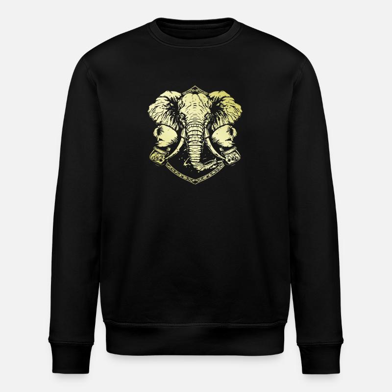 Elephant Boxer - Stanley/Stella ROLLER Unisex Organic Sweatshirt - black