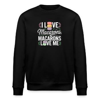 Macarons sind Liebe - Stanley/Stella Unisex Bio-Sweatshirt ROLLER - Schwarz - Vorne - Nik (191cm)