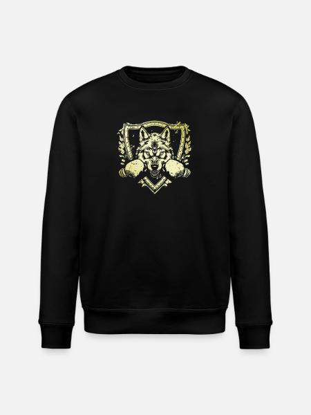 Wolf Boxer - Stanley/Stella ROLLER Unisex Organic Sweatshirt - black