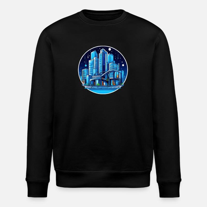 City Night Sky - Stanley/Stella ROLLER Unisex Organic Sweatshirt - black