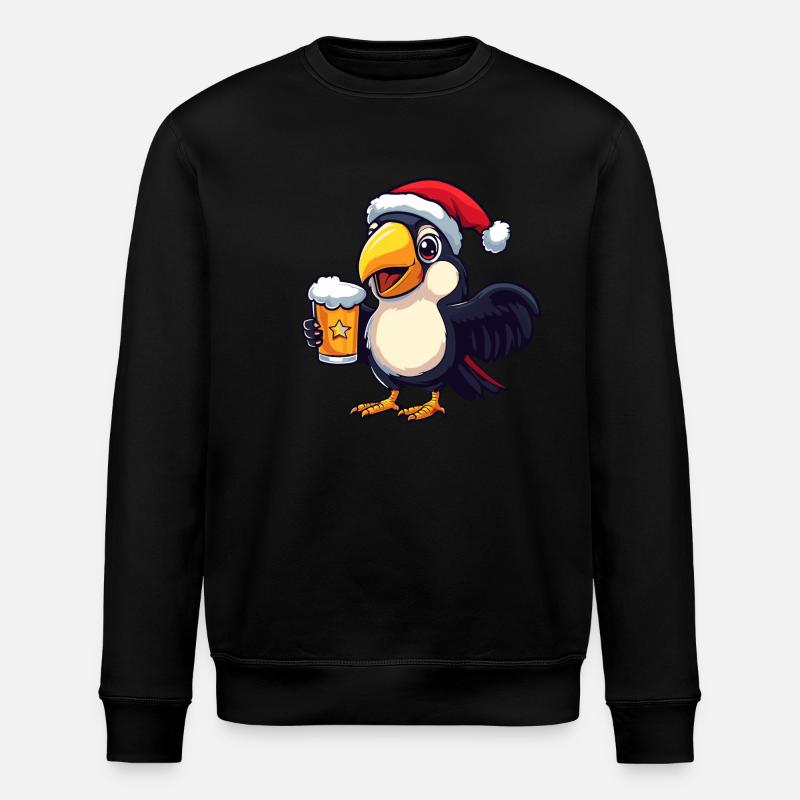 Toucan oiseau Noël bière drôle - Sweat bio ROLLER Stanley/Stella Unisexe - noir
