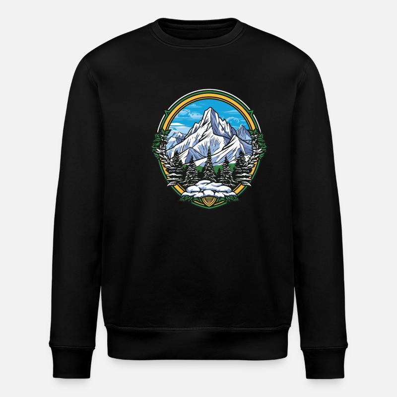 Eisberge Bergsteigen Schild - Stanley/Stella Unisex Bio-Sweatshirt ROLLER - Schwarz