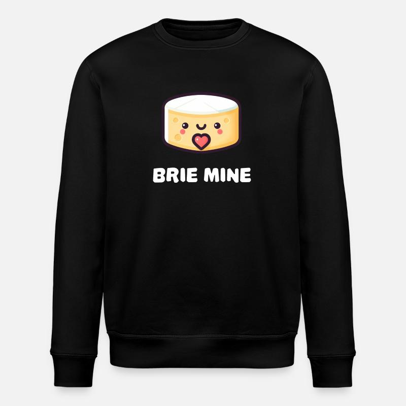 Brie Mine Cute Cheese - Stanley/Stella ROLLER Unisex Organic Sweatshirt - black