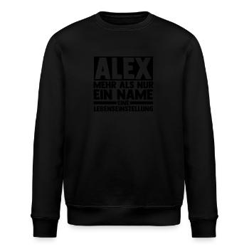Alexander Alexandra Alexa Alex - Stanley/Stella Unisex Bio-Sweatshirt ROLLER - Schwarz - Vorne - Nik (191cm)