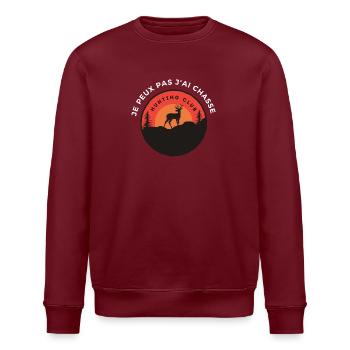 Ich kann nicht, ich habe gejagt - Stanley/Stella Unisex Bio-Sweatshirt ROLLER - Burgunderrot - Vorne - Nik (191cm)