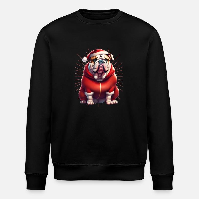 Bulldog Joyeux Noël Chien Chiens - Sweat bio ROLLER Stanley/Stella Unisexe - noir
