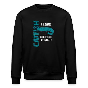 Wels angeln Sportfischer starke Fische angeln - Stanley/Stella Unisex Bio-Sweatshirt ROLLER - Schwarz - Vorne - Nik (191cm)