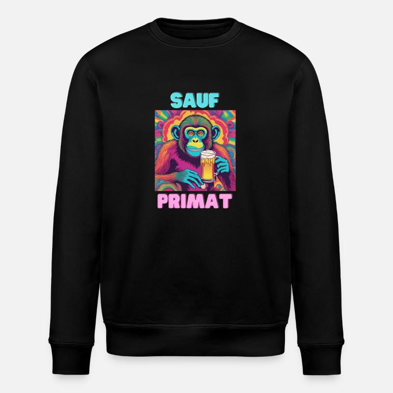 Drinking Primate - Stanley/Stella ROLLER Unisex Organic Sweatshirt - black