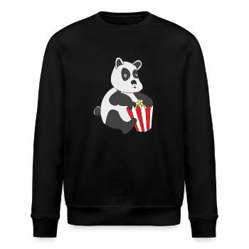 Panda mit Popcorn - Stanley/Stella Unisex Bio-Sweatshirt ROLLER - Schwarz - Vorne - Nik (191cm)