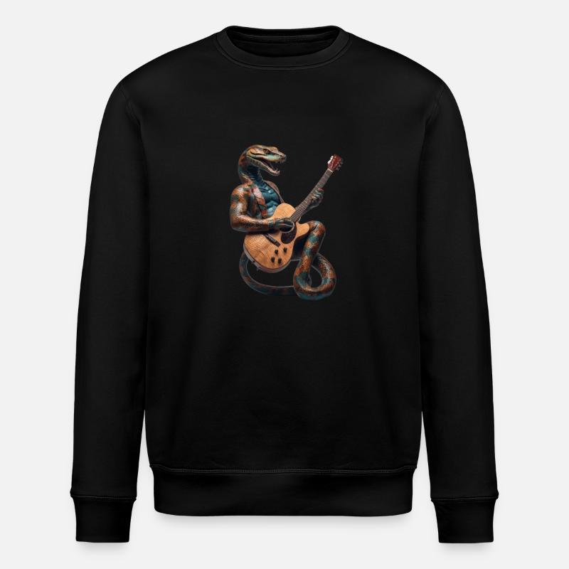 Schlangen-Gitarre - Stanley/Stella Unisex Bio-Sweatshirt ROLLER - Schwarz