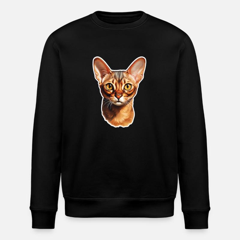 Abyssinian Cat Head - Stanley/Stella ROLLER Unisex Organic Sweatshirt - black