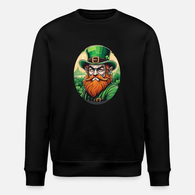 Lutin Trèfle de la Saint-Patrick - Sweat bio ROLLER Stanley/Stella Unisexe - noir