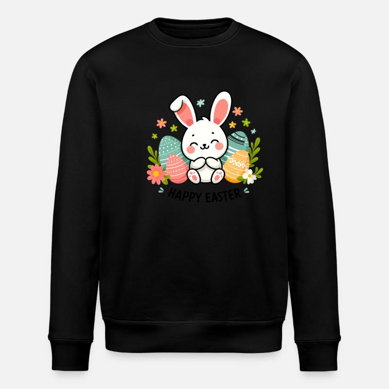 Joyeux lapin de Pâques - Sweat bio ROLLER Stanley/Stella Unisexe - noir