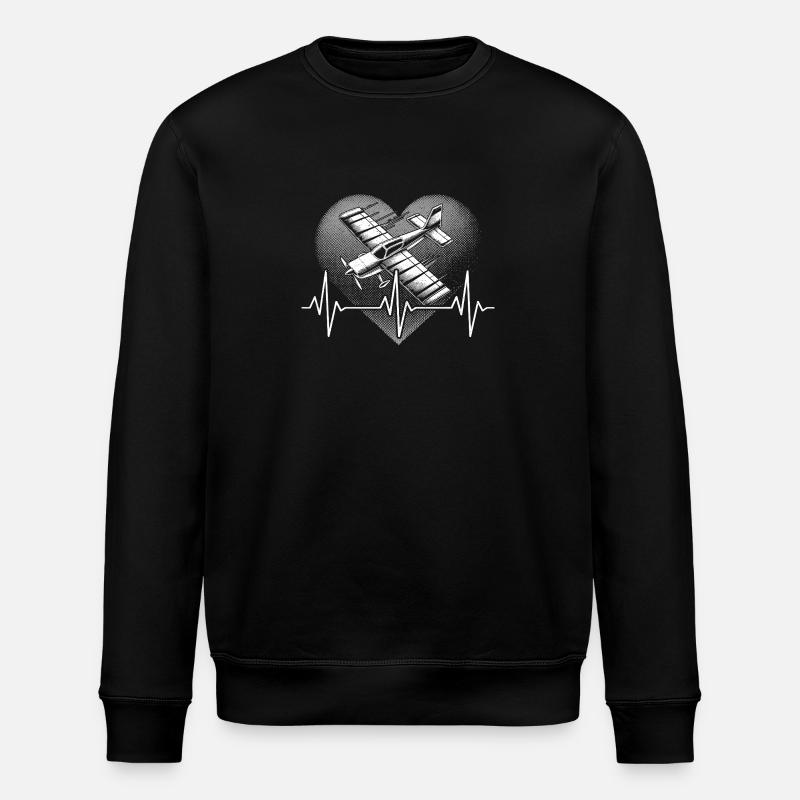 Herzschlag Modellflug - Stanley/Stella Unisex Bio-Sweatshirt ROLLER - Schwarz