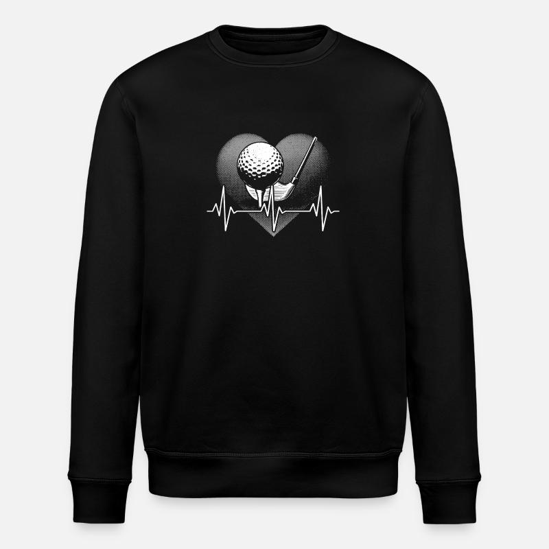 Herzschlag Golf - Stanley/Stella Unisex Bio-Sweatshirt ROLLER - Schwarz