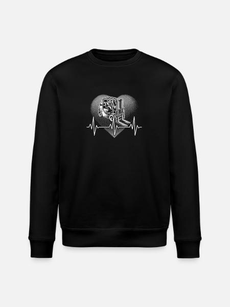 Herzschlag Gabelstapler - Stanley/Stella Unisex Bio-Sweatshirt ROLLER - Schwarz
