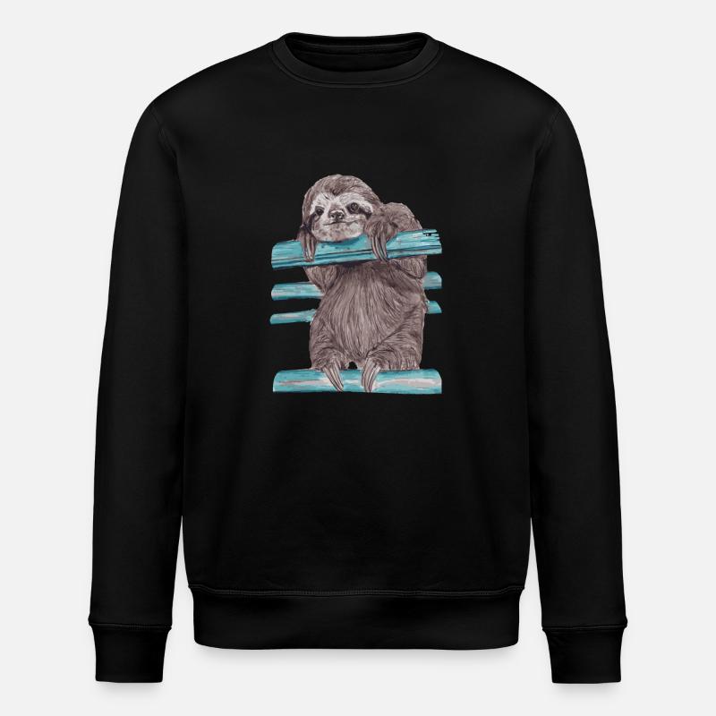 hey mr sloth - Stanley/Stella ROLLER Unisex Organic Sweatshirt - black