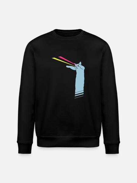 LaserLolCat - Stanley/Stella ROLLER Unisex Organic Sweatshirt - black