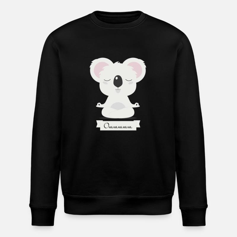 Koala meditiert - Stanley/Stella Unisex Bio-Sweatshirt ROLLER - Schwarz